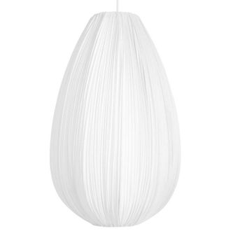 Beliani L&aacute;mpara Colgante Dise&ntilde;o Moderno Plisada Comedor Con Pantalla De Algod&oacute;n Blanco Gera