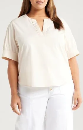 Wit & Wisdom Cuffed Elbow Sleeve Top in Stone at Nordstrom Rack, Size X-Large