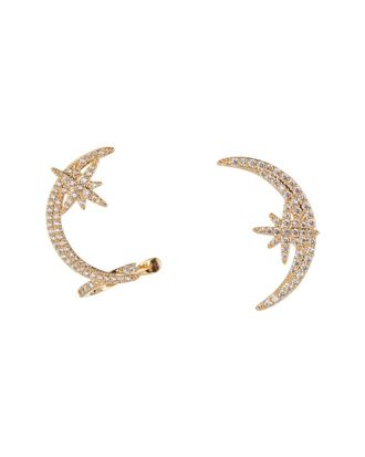 Eyecandy LA Eye Candy La Cz Moon Cuff Earrings