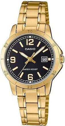 Casio Waterproof Quartz Gold/ Black Analog LTP-V004G-1BUDF