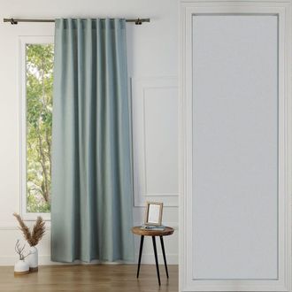 Febronie Cortina con pasadores lino 140x290 verde celad&oacute;n
