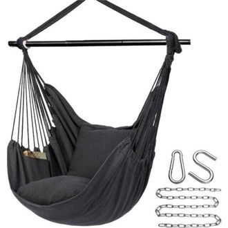 OEM Silla Hamaca, Silla Colgante Con 2 Cojines, Capacidad De Carga De 330 Libras, Columpio Hamaca Con Cadena Y Bolsillo