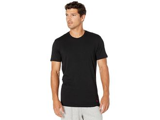Polo Ralph Lauren 4D-Flex Lux Cotton Blend Short Sleeve Undershirt Crews 3-Pack Mens T Shirt 3 Polo Black : MD, Spandex/Modal/Cotton