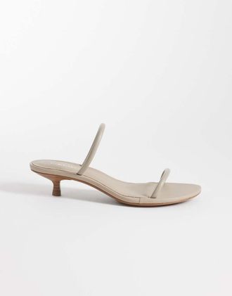 Calvin Klein Jeans - Sandali in pelle color crema con fascette doppie-Bianco