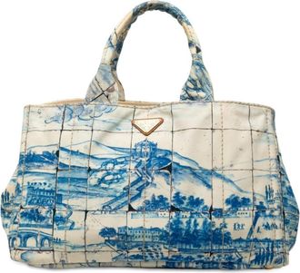 Prada Pre-owned Prada Large Canvas Canapa Azulejos Satchel Ladies TOVJ4WB0CXX4SO31