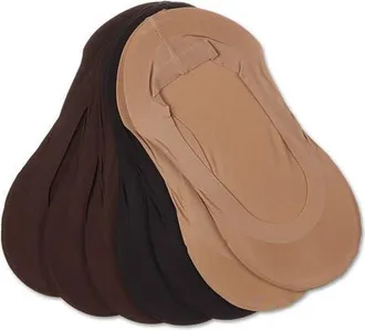 MeMoi Assorted 7-Pack Fine Edge Sock Liners in Brown-Black-Tan at Nordstrom