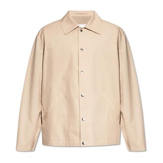 Jil Sander Logo Jacket - Heren - Zomerjassen - Beige - M - Katoen - Jassen