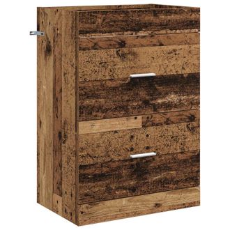 vidaXL Gabinete De Ba&ntilde;o Debajo Del Lavabo Madera Envejecida Vidaxl
