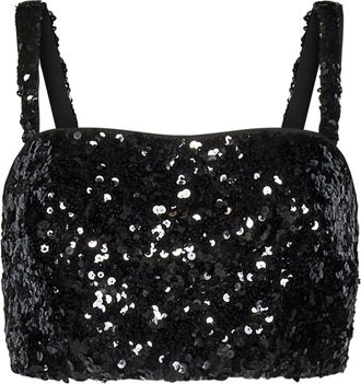 Dolce & Gabbana Tops, Dames, Zwart, S, Zwarte Zijden Top met Vierkante Halslijn