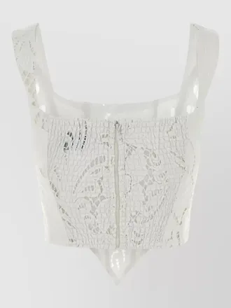 Giuseppe Di Morabito lace cropped bustier top square neckline