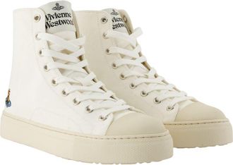 Vivienne Westwood Womens Plimsoll High Sneakers - Vivienne Westwood Cotton White Shoes
