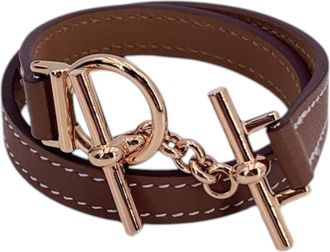 Herm&egrave;s Hermes leren armband Croisi&egrave;re Double Tour
