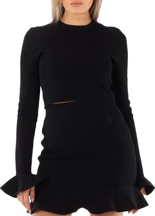 J.W.Anderson Cropped Ruffled Cuff Top, Size Large