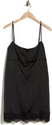 Wayf Lace Trim Minidress in Black at Nordstrom Rack, Size X-Large