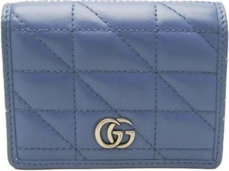 Gucci Tweedehands leren portemonnees - Dames - Vintage Accessoires - Blauw - ONE Size - Leer - Vintage