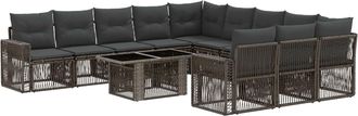 vidaXL Conjunto De Sof&aacute;s De Jard&iacute;n 12 Uds. Gris Y Gris Oscuro Vidaxl