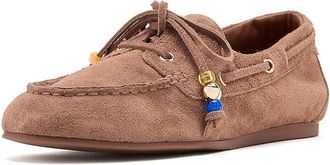 Madewell Julien Boat Shoes- Suede Womens Dress Flat Shoes Walnut Shell : 5.5 M