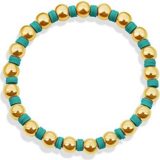 SHYMI Beaded Stretch Bracelet in Gold/Turquoise at Nordstrom