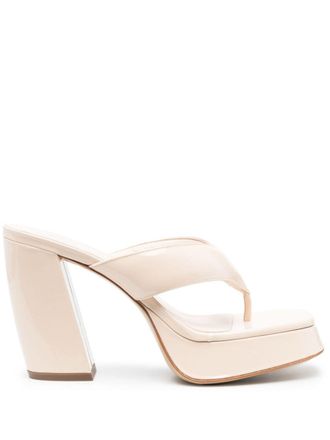 Giaborghini Gia 17 120mm platform mules - Neutrals