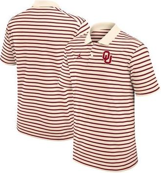 Jordan Brand Mens Jordan Brand Tan/Crimson Oklahoma Sooners Striped Primary Logo Performance Polo at Nordstrom, Size Xxx-Large