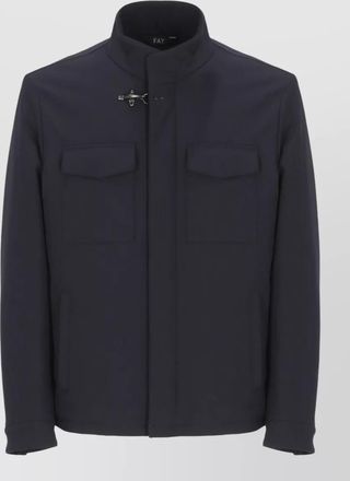 Fay padded short jacket high collar pockets