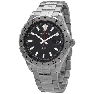 Versace Hellenyium GMT Black Dial Mens Watch V1102 0015
