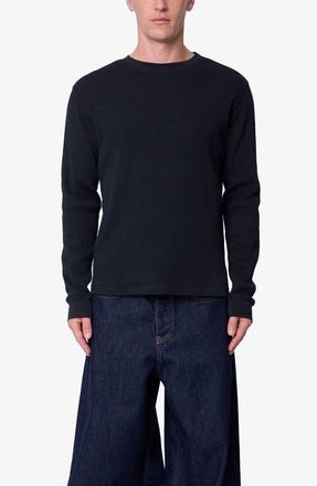 mnml Basic Thermal Long Sleeve T-Shirt in Black at Nordstrom, Size Xx-Large
