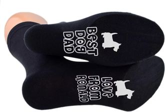 Generic Best Dog Dad Scottish Terrier Sole Print Socks Personalised with Name Mens UK 5-12, One Pair, Black