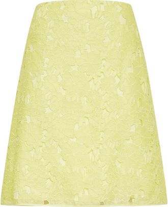 Maison Common Lace A-Line Skirt in Yellow at Nordstrom, Size 38