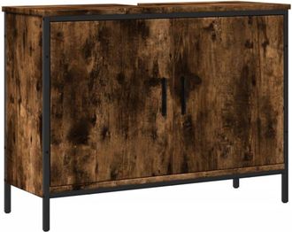 vidaXL Vidaxl - Armario lavabo baño madera ingeniería roble ahumado 80x30x60 cm