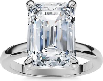 Pompeii3 2.05Ct Emerald Cut Certified Diamond Hidden Petal Engagement Ring Gold Lab Grown