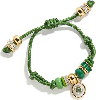 BaubleBar Eye Candy Evil Eye Paracord Bracelet in Green at Nordstrom