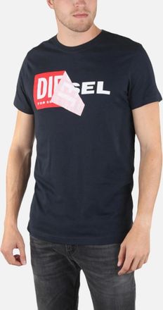 Diesel Mens DIESEL T DIEGO QA Mens T Shirt Short Sleeve Crew Neck Slim Fit Casual Cotton Tee - Navy - Size: 38