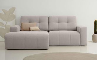 HOME AFFAIRE Ecksofa »Turnon, Lounge-sofa, Breite 221 cm« Chenille, mit Knopf- und Doppelsteppung, elegantes Aussehen
