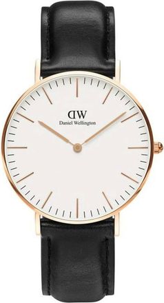 Daniel Wellington Classic Sheffield - Dames - Accessoires - Zwart - Maat: ONE Size Leer