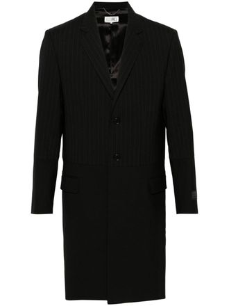 Maison Margiela Cappotto monopetto con inserti - Nero