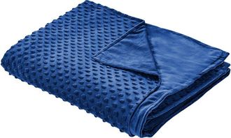 Beliani Beliani - Funda de manta pesada moderna nórdica tejido poliéster lunares 150 x 200 cm azul marino Callisto