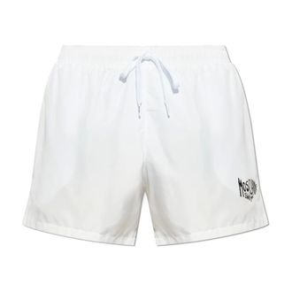 Moschino Beachwear, male, White, Size: XL Swim shorts with logo