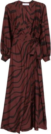 Raquel Diniz Abito Avvolgente Con Stampa Zebrata-Donna