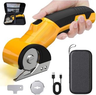 OEM Tijeras El&eacute;ctricas Inal&aacute;mbricas: Cortadora Rotativa De Cart&oacute;n Recargable De 4 V, Bater&iacute;a De 3000 Mah, Con Luz Led, 2 Cuchillas, Cortadora De Cart&oacute;n Pa