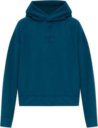 Dsquared2 Katoenen sweatshirt met applicatie - Dames - Hoodies - Blauw - XS - Katoen - Hoodies & sweatvesten