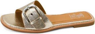 Corkys Footwear Womens Metallic Buckle Slide Sandals In Gold