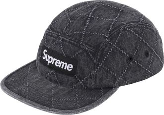 SUPREME FW23 Week5 Punched Denim Camp Cap Black SUP-FW23-2320
