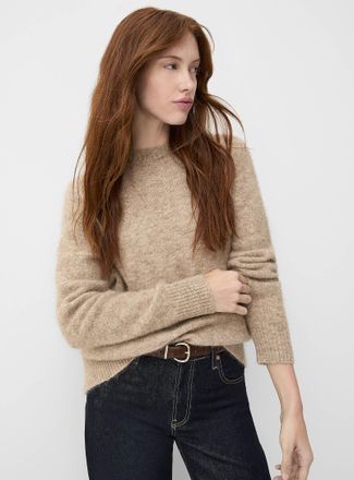 Contemporaine Womens Loose fuzzy alpaca wool sweater
