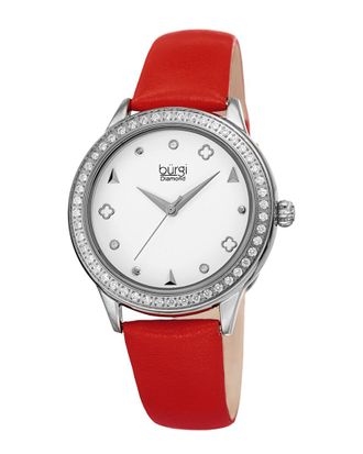 Bürgi Burgi Womens Leather Diamond Watch