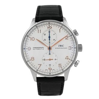 IWC Pre-owned IWC Portugieser Chronograph Silver-tone Dial Mens Watch IW371604
