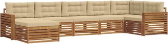 vidaXL Conjunto De Sof&aacute;s De Exterior 7 Uds. Natural Y Beige Vidaxl