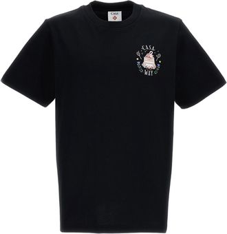 Casablanca Black Printed Cotton T-Shirt