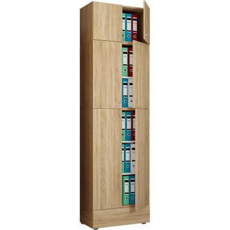 ebuy24 Armario De Oficina Vcm Xxxl Con 5 Compartimentos Con Accesorio Y Caj&oacute;n Armario De Archivo Moderno Con Puertas Giratorias Dimensiones Aprox. Al. 240 X 