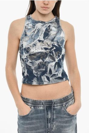 Diesel Metallic Fabric Tank Top DE-PLAQUE-S size S